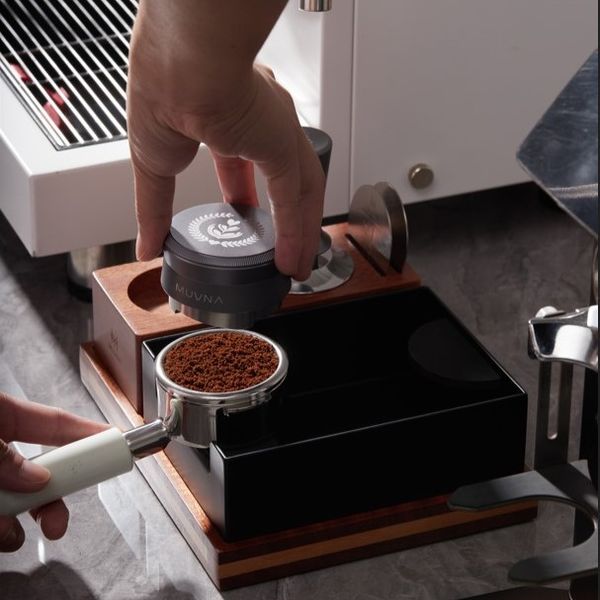 Hộp Đập Bã Cà Phê Espresso Đa Chức Năng Bằng Gỗ Đỏ Tự Nhiên MUVNA | Three-in-one Solid Wood Multifunctional Knock Box Tamping Base