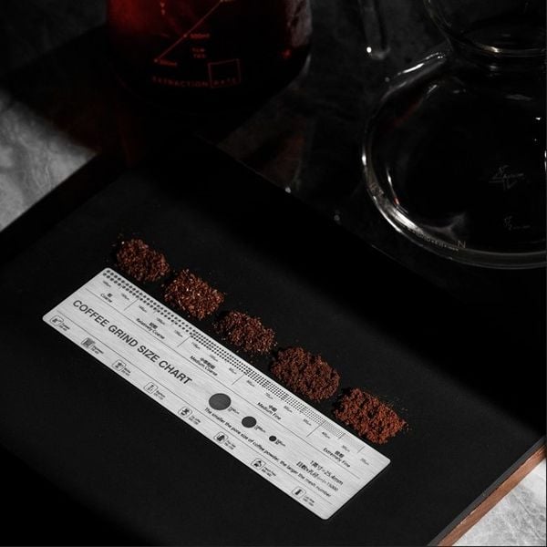 Thước Đo Độ Nhuyễn Bột Cà Phê 15 Mức Bằng Thép Không Gỉ MUVNA | Coffee Grind Size Reference Chart