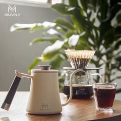 Combo Pha Cà Phê Pour Over Ấm Cổ Ngỗng Trắng, Phễu Nhựa, Bình Đong Cà Phê MUVNA | Combo Kettle, Dripper, Server for Pour Over Coffee