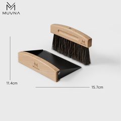 Chổi Quét - Vệ Sinh Bột Cà Phê Bằng Lông Ngựa Tay Cầm Gỗ Sồi Có Nam Châm MUVNA | Magnetic Coffee Counter Brush