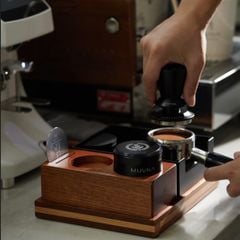 Hộp Đập Bã Cà Phê Espresso Đa Chức Năng Bằng Gỗ Đỏ Tự Nhiên MUVNA | Three-in-one Solid Wood Multifunctional Knock Box Tamping Base