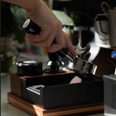 Hộp Đập Bã Cà Phê Espresso Đa Chức Năng Bằng Gỗ Đỏ Tự Nhiên MUVNA | Three-in-one Solid Wood Multifunctional Knock Box Tamping Base