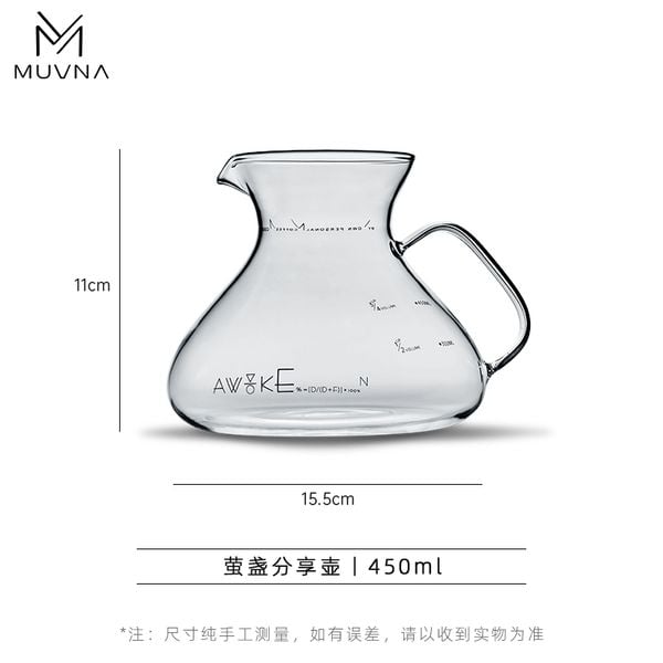 Bình Thủy Tinh Đong Cà Phê Awake Server 450ml Có Tay Cầm MUVNA | SHARING POT