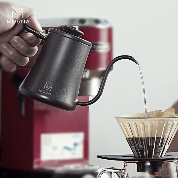 Ấm Cổ Ngỗng Pha Cà Phê Pour Over 600ml Bằng Thép Không Gỉ MUVNA | Hand Drip Kettle