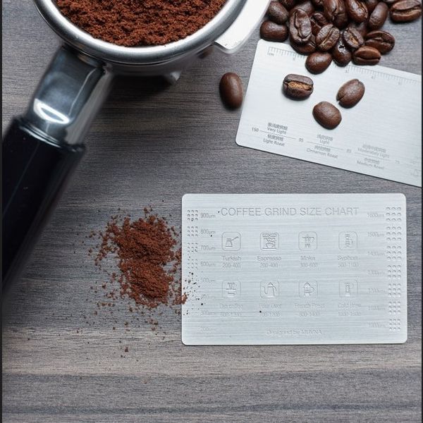 Thước Đo Độ Nhuyễn Bột Cà Phê 15 Mức Bằng Thép Không Gỉ MUVNA | Coffee Grind Size Reference Chart