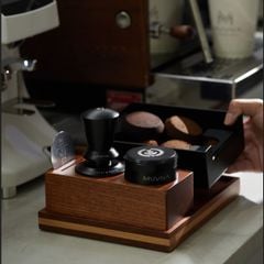 Hộp Đập Bã Cà Phê Espresso Đa Chức Năng Bằng Gỗ Đỏ Tự Nhiên MUVNA | Three-in-one Solid Wood Multifunctional Knock Box Tamping Base
