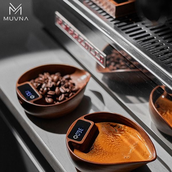 Cân Cà Phê Điện Tử Hình Khay Bằng Gỗ MUVNA | Wooden Tray-shaped Electronic Scale