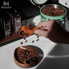 Cân Cà Phê Điện Tử Hình Khay Bằng Gỗ MUVNA | Wooden Tray-shaped Electronic Scale