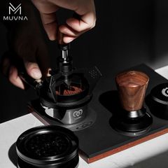 Dụng Cụ Nén Cà Phê Lò Xo Điều Chỉnh Độ Sâu Bằng Gỗ Walnut MUVNA Size 58mm, 53mm - Breville, 51mm - Delonghi | Infinitely Adjustable Tamper