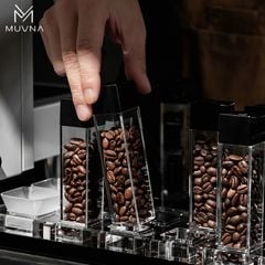 Bộ 6 Ống Đựng Hạt Cà Phê Khay Gỗ Cao Cấp MUVNA | Coffee Bean Tube Set