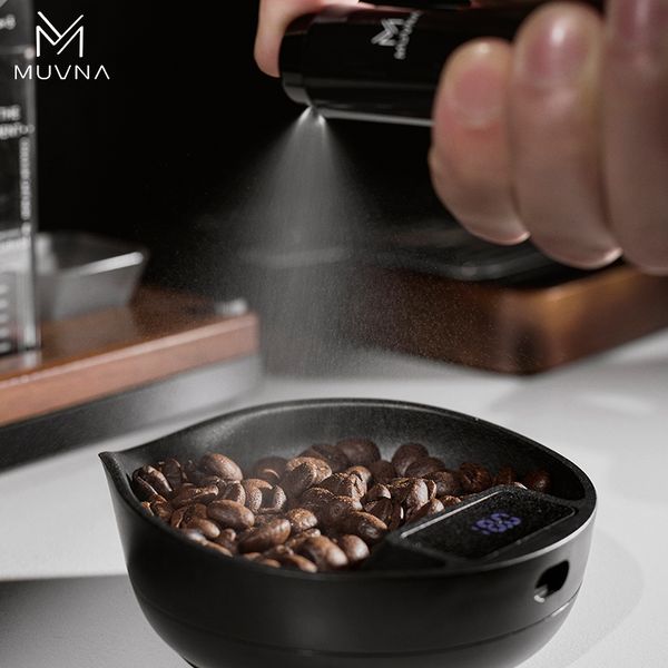 Cân Điện Tử Pha Cà Phê Hình Khay Bằng Nhựa ABS MUVNA | Black Tray-shaped Electronic Scale