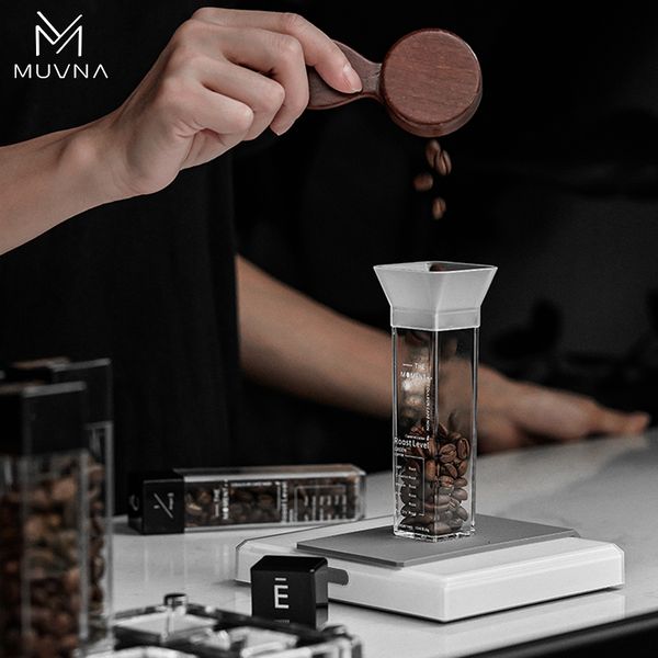 Bộ 6 Ống Đựng Hạt Cà Phê Khay Gỗ Cao Cấp MUVNA | Coffee Bean Tube Set