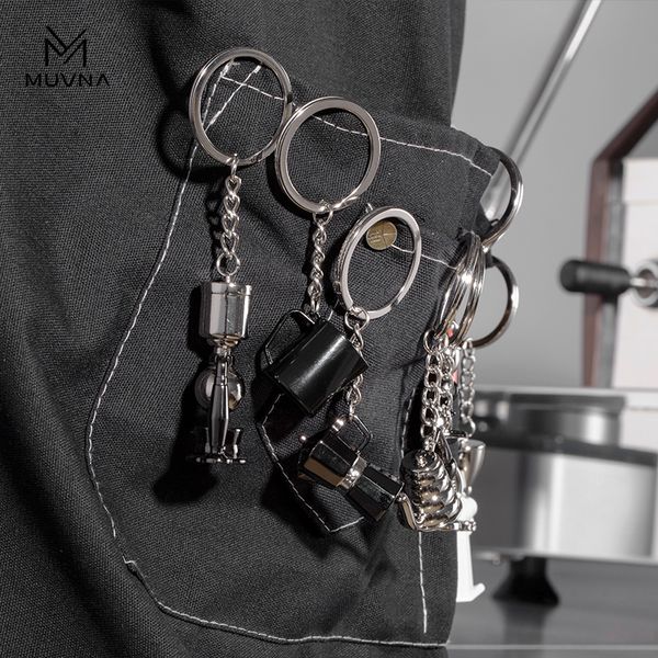 Móc Khóa Ca Đánh Sữa, Tamper, Máy Xay, Tay Cầm MUVNA | Keychain Milk Pitcher, Tamper, Grinder, Portafilter