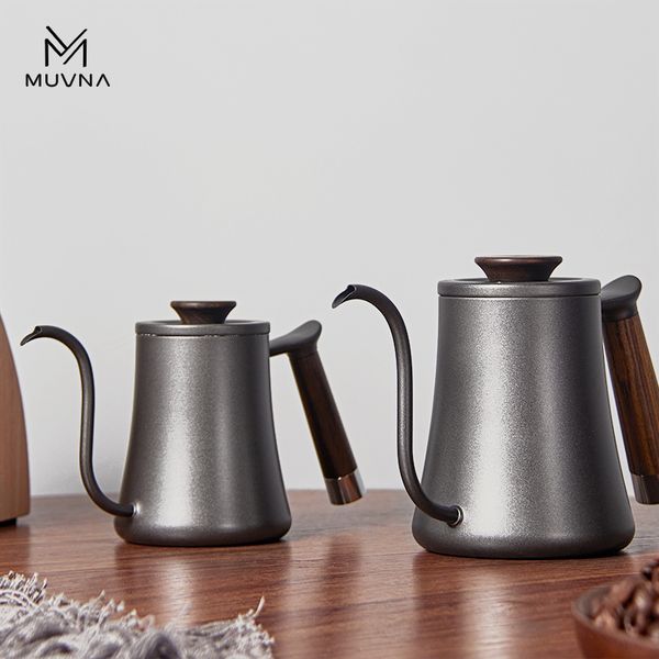 Ấm Cổ Ngỗng Pha Cà Phê Pour Over 600ml Bằng Thép Không Gỉ MUVNA | Hand Drip Kettle