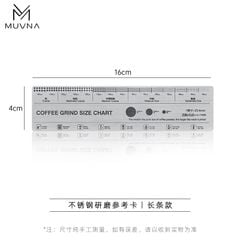 Thước Đo Độ Nhuyễn Bột Cà Phê 15 Mức Bằng Thép Không Gỉ MUVNA | Coffee Grind Size Reference Chart