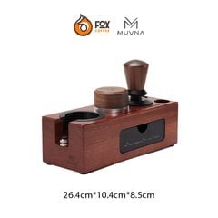Giá Kê Tamper Nén Cà Phê Bằng Gỗ Có Ngăn Kéo MUVNA | Walnut 3 Hols Coffee Stand