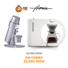 COMBO Máy Pha Cà Phê Pour Over Tự Động Hikaru và Máy Xay Cà Phê Edge Plus Bạc | Silver Electric Coffee Grinder & V60 Smart Brewer Hikaru