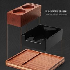 Hộp Đập Bã Cà Phê Espresso Đa Chức Năng Bằng Gỗ Đỏ Tự Nhiên MUVNA | Three-in-one Solid Wood Multifunctional Knock Box Tamping Base