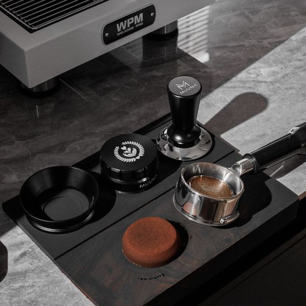 Thảm Bar / Tấm Silicon Hỗ Trợ Nén Cà Phê Espresso Tích Hợp Đế Đỡ Tamper, Distributor MUVNA | Silicone Tamping Mat