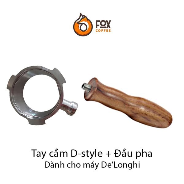 Tay Cầm Gỗ Và Đầu Pha Cà Phê Espresso Inox Dành Cho Máy De Longhi | Handle and Portafilter body 51mm
