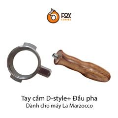 Tay Cầm Gỗ Và Đầu Pha Cà Phê Espresso Inox 58mm Dành Cho Máy La Marzoco, Simoneli, Breville 9 Series  | Handle and Portafilter body 58mm