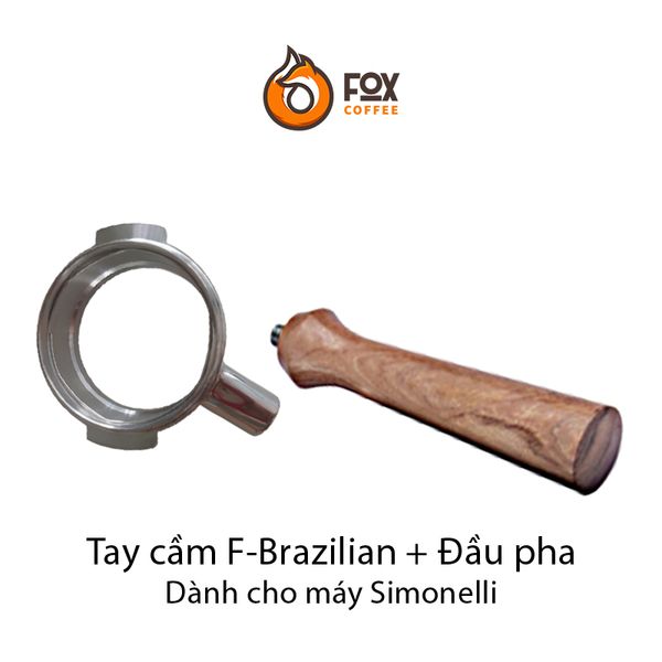 Tay Cầm Gỗ Và Đầu Pha Cà Phê Espresso Inox 58mm Dành Cho Máy La Marzoco, Simoneli, Breville 9 Series  | Handle and Portafilter body 58mm