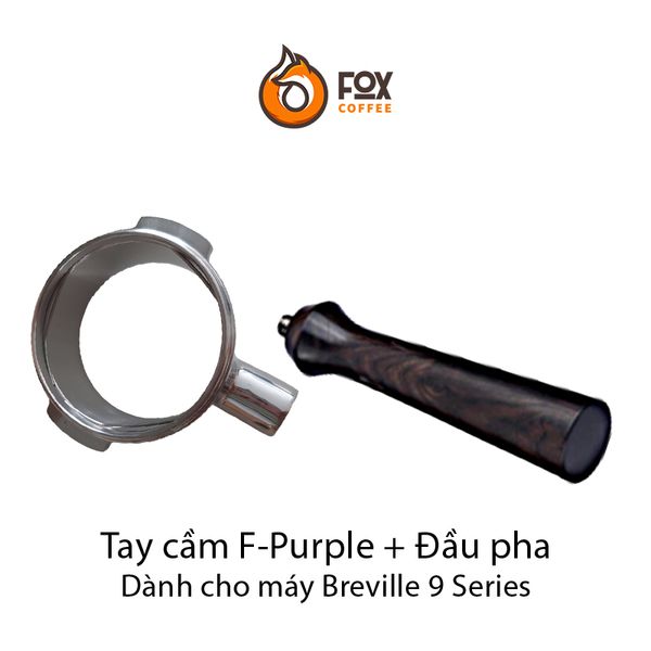 Tay Cầm Gỗ Và Đầu Pha Cà Phê Espresso Inox 58mm Dành Cho Máy La Marzoco, Simoneli, Breville 9 Series  | Handle and Portafilter body 58mm
