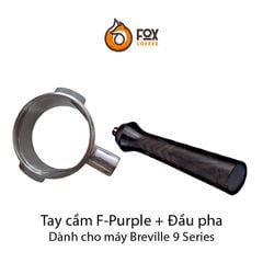 Tay Cầm Gỗ Và Đầu Pha Cà Phê Espresso Inox 58mm Dành Cho Máy La Marzoco, Simoneli, Breville 9 Series  | Handle and Portafilter body 58mm