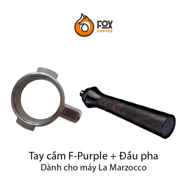 Tay Cầm Gỗ Và Đầu Pha Cà Phê Espresso Inox 58mm Dành Cho Máy La Marzoco, Simoneli, Breville 9 Series  | Handle and Portafilter body 58mm