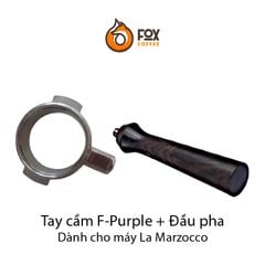 Tay Cầm Gỗ Và Đầu Pha Cà Phê Espresso Inox 58mm Dành Cho Máy La Marzoco, Simoneli, Breville 9 Series  | Handle and Portafilter body 58mm