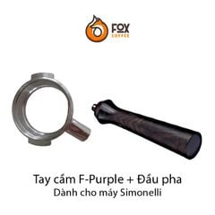 Tay Cầm Gỗ Và Đầu Pha Cà Phê Espresso Inox 58mm Dành Cho Máy La Marzoco, Simoneli, Breville 9 Series  | Handle and Portafilter body 58mm