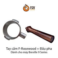 Tay Cầm Gỗ Và Đầu Pha Cà Phê Espresso Inox 58mm Dành Cho Máy La Marzoco, Simoneli, Breville 9 Series  | Handle and Portafilter body 58mm