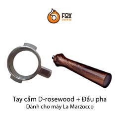 Tay Cầm Gỗ Và Đầu Pha Cà Phê Espresso Inox 58mm Dành Cho Máy La Marzoco, Simoneli, Breville 9 Series  | Handle and Portafilter body 58mm