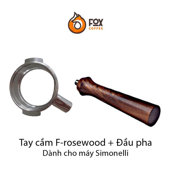 Tay Cầm Gỗ Và Đầu Pha Cà Phê Espresso Inox 58mm Dành Cho Máy La Marzoco, Simoneli, Breville 9 Series  | Handle and Portafilter body 58mm