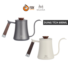 Ấm Cổ Ngỗng Pha Cà Phê Pour Over 600ml Bằng Thép Không Gỉ MUVNA | Hand Drip Kettle