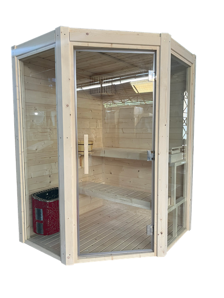 Sauna cabin góc