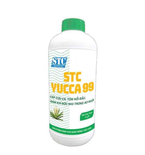 STC YUCCA 99- Cấp cứu cá, tôm nổi đầu, giảm khí độc NH3 trong ao nuôi Chai 1 lít Etech STC