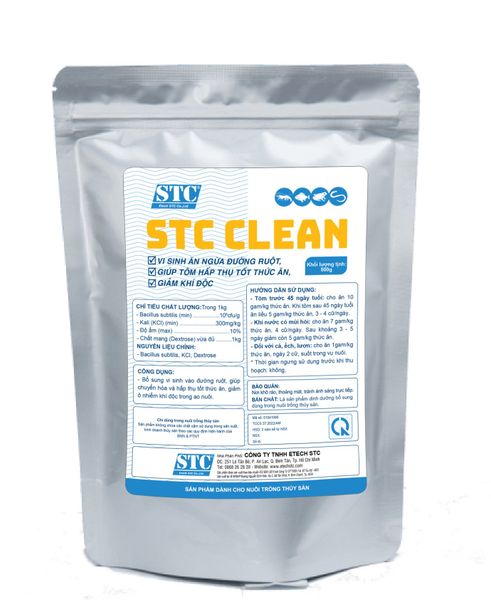 STC CLEAN – Vi sinh ăn ngừa đường ruột, giúp tôm hấp thụ tốt thức ăn, giảm khí độc