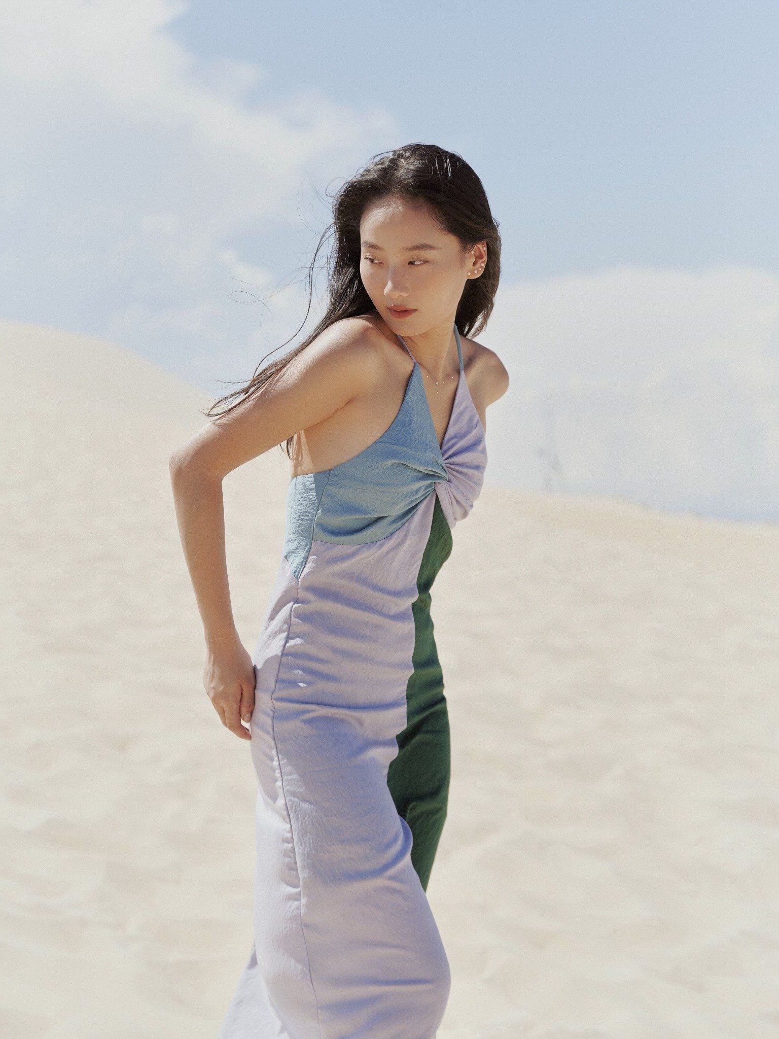 Allure Dress | Đầm Yếm Phối Màu