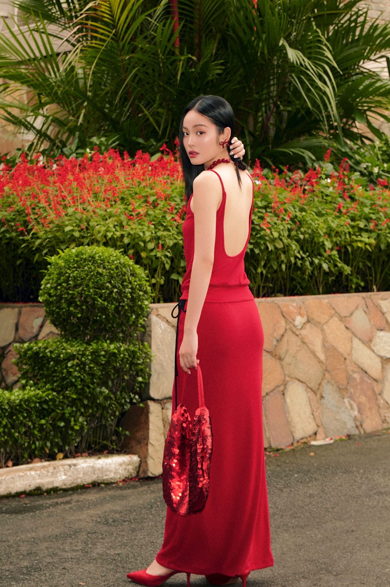 Rosette Skirt | Chân Váy Đỏ Dáng Suông