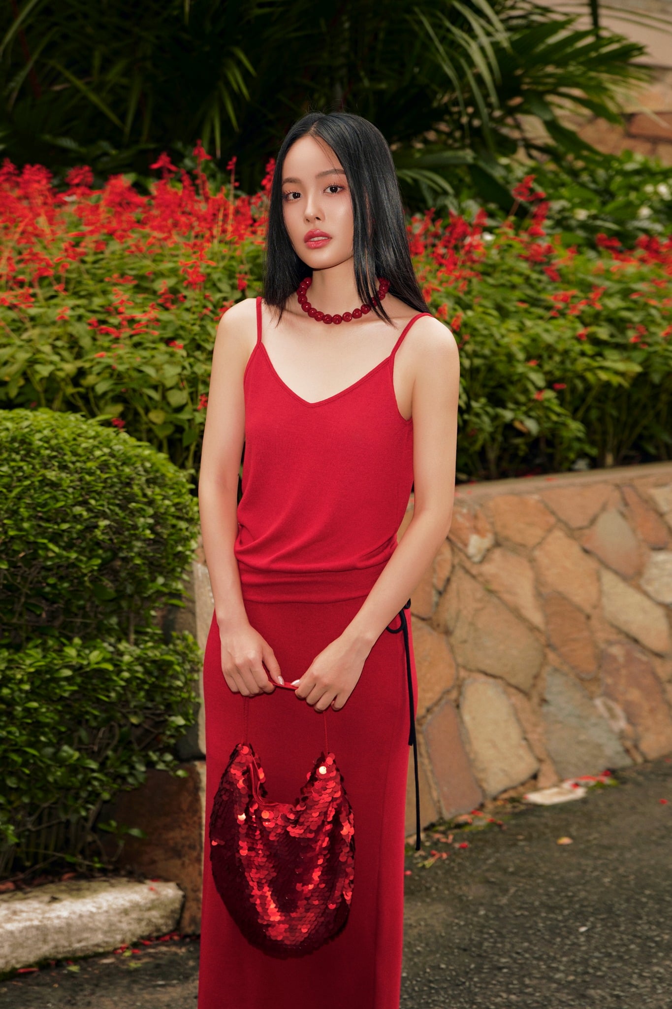 Rosette Skirt | Chân Váy Đỏ Dáng Suông