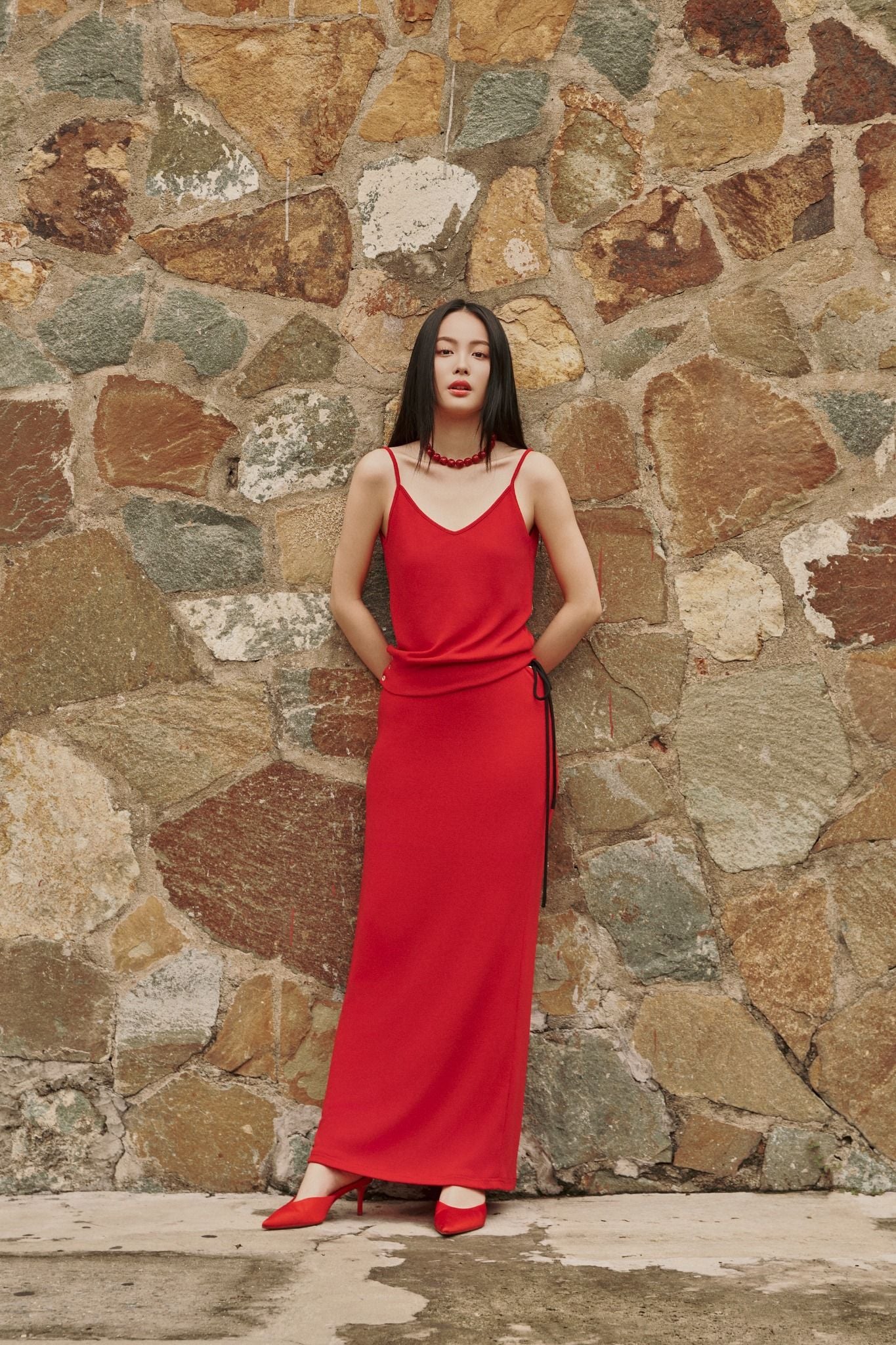 Rosette Skirt | Chân Váy Đỏ Dáng Suông