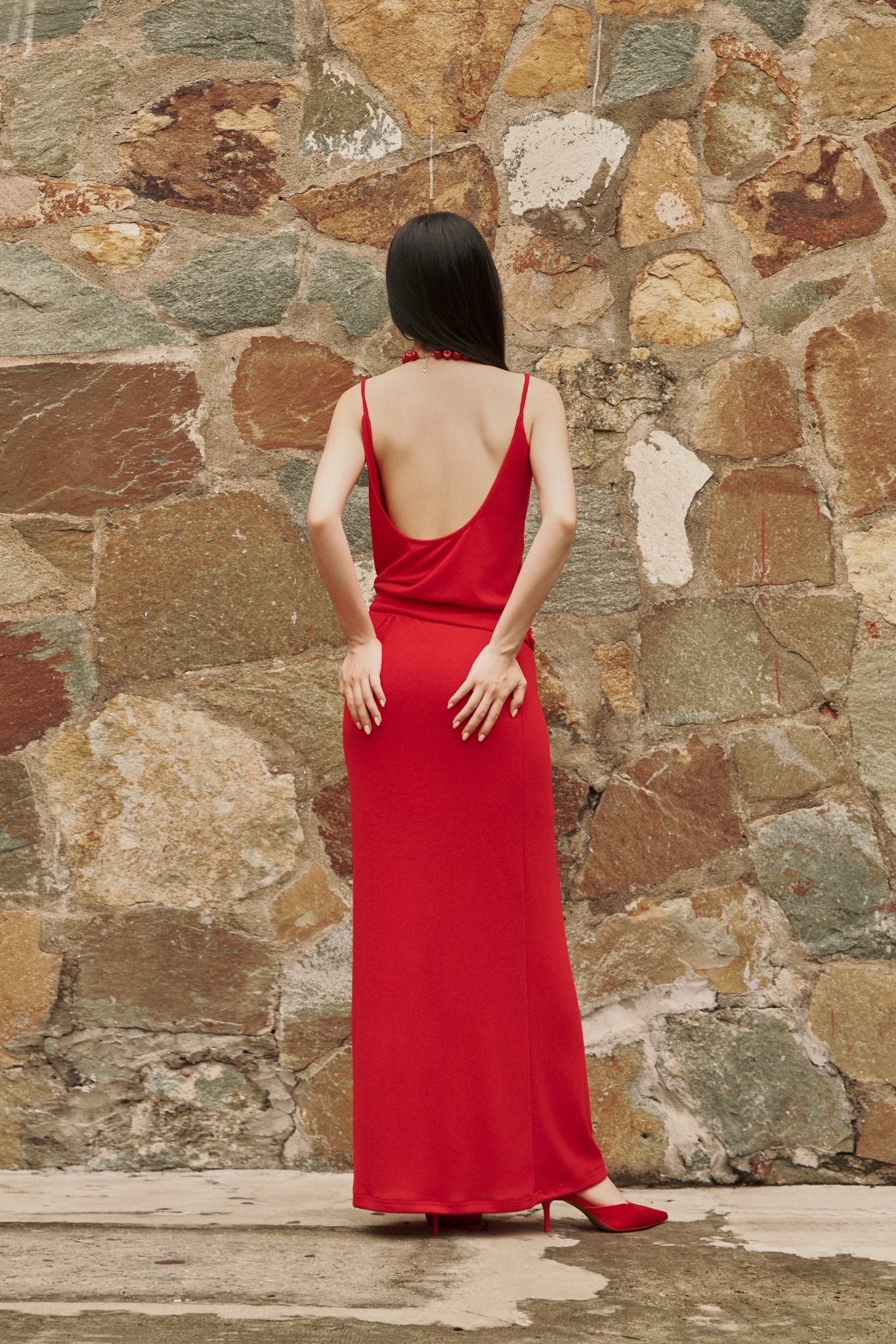 Rosette Top | Áo Dây Đỏ Hở Lưng