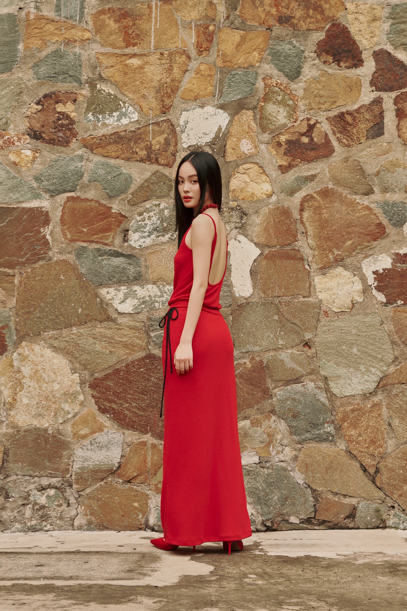 Rosette Top | Áo Dây Đỏ Hở Lưng