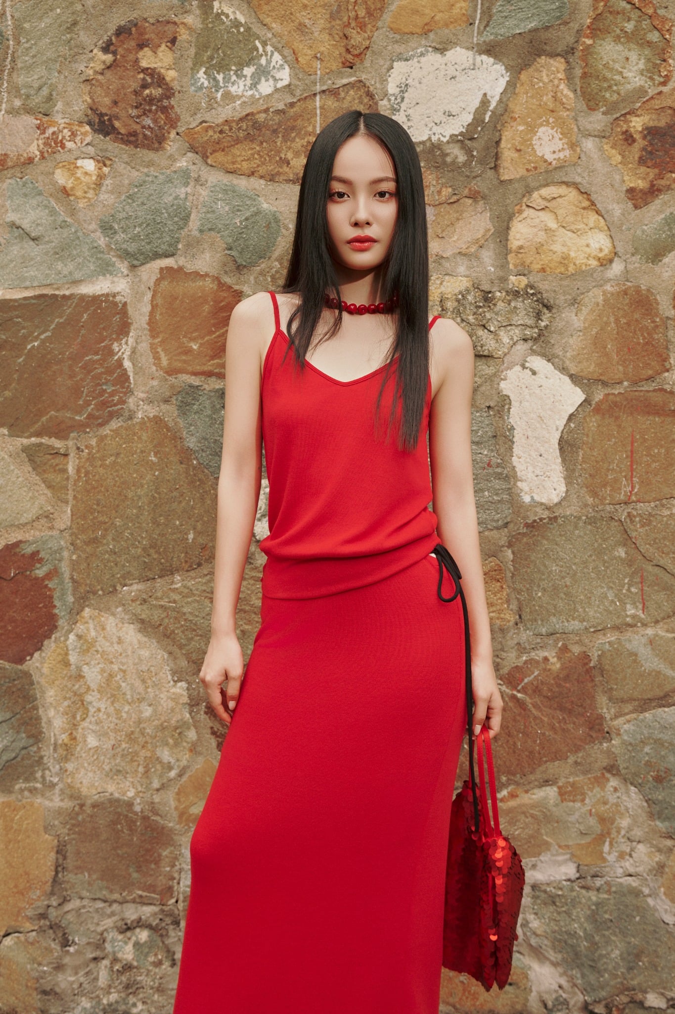 Rosette Skirt | Chân Váy Đỏ Dáng Suông