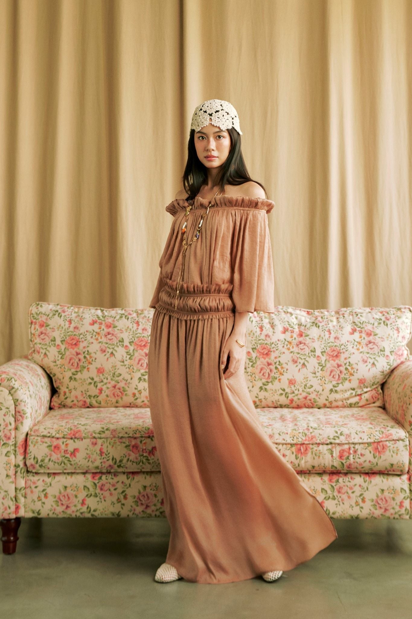 Moonlit Top | Áo Trễ Vai Xẻ Tay