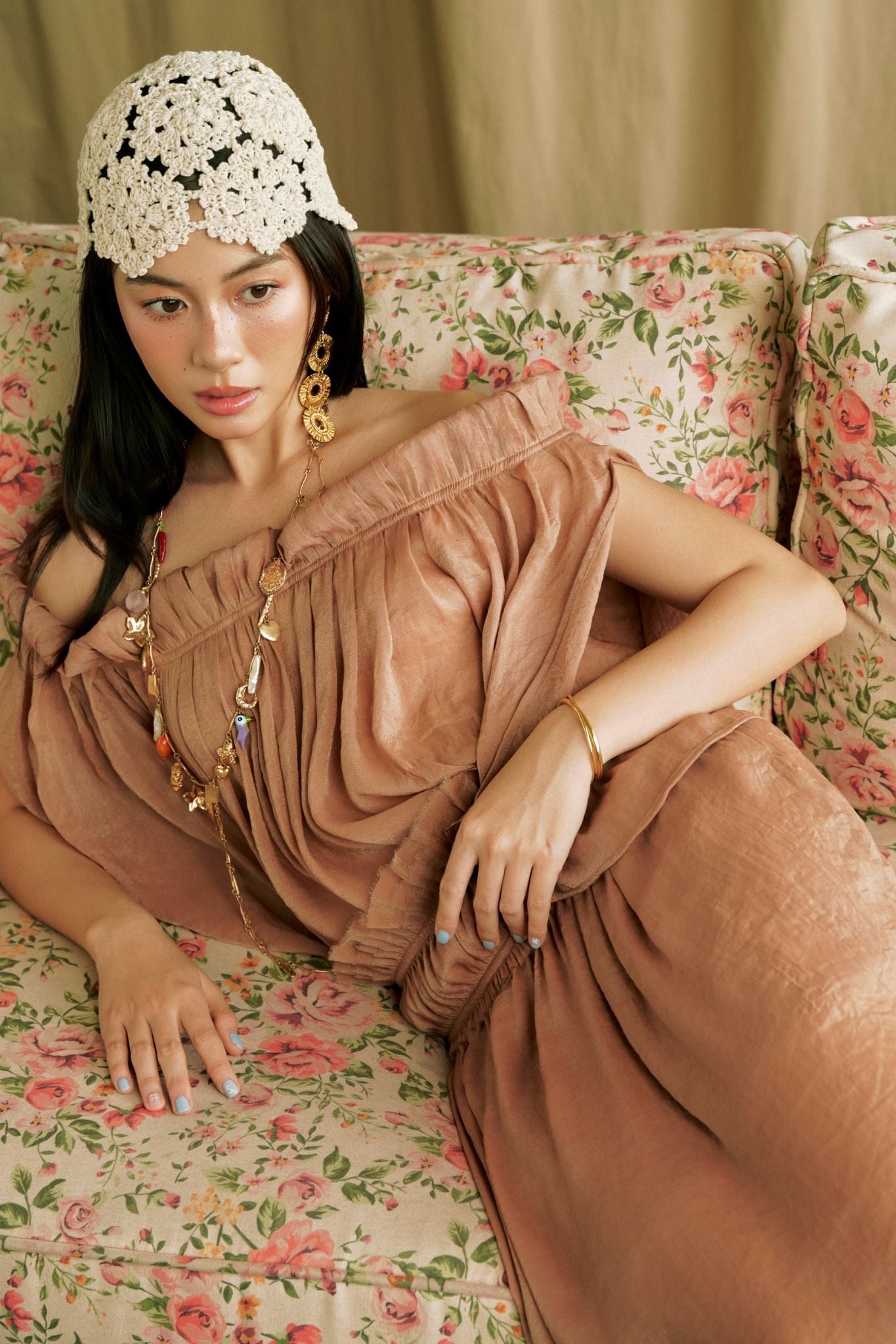 Moonlit Top | Áo Trễ Vai Xẻ Tay