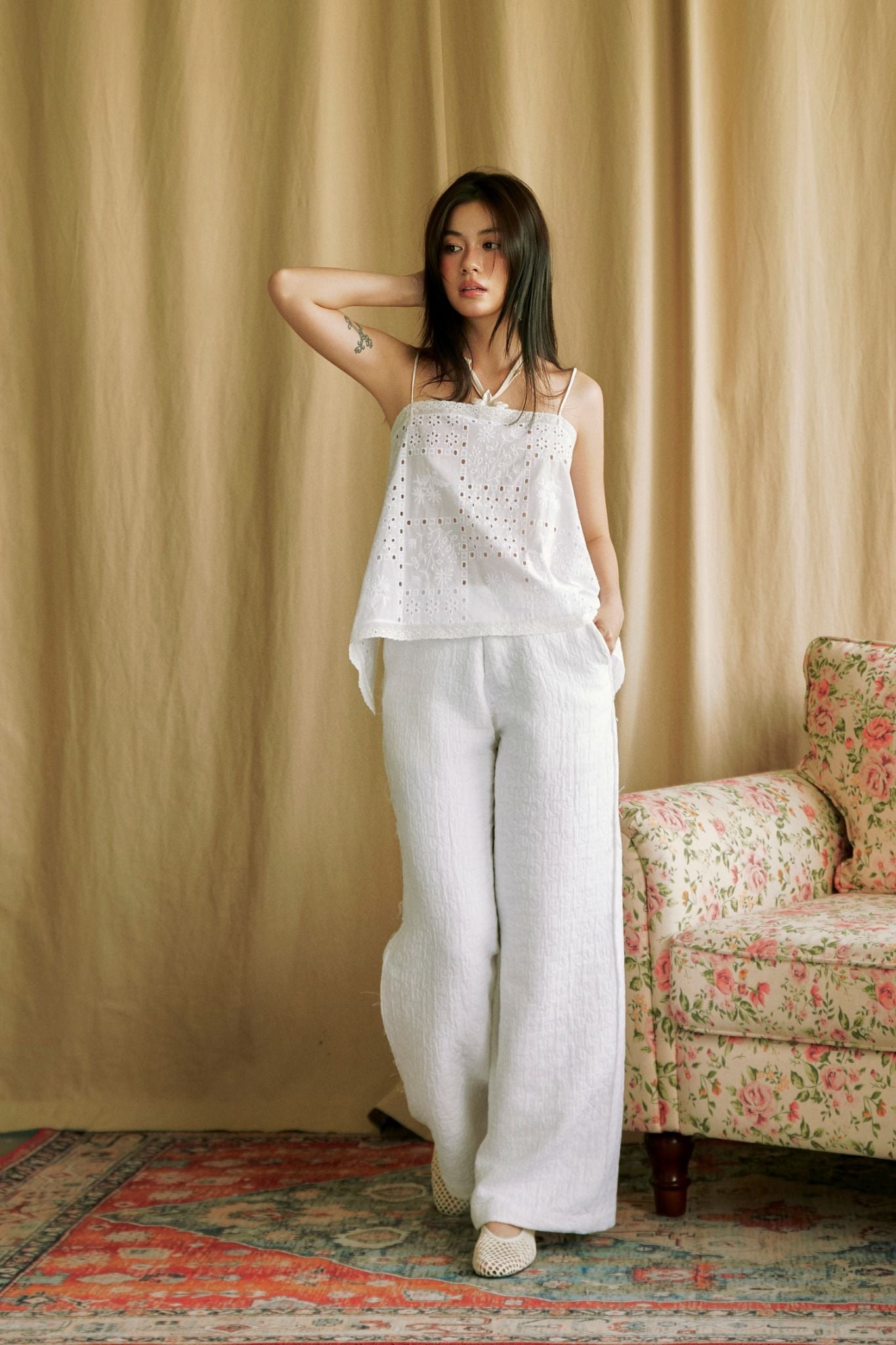 Lace Blossom Top | Áo Thêu Phối Ren