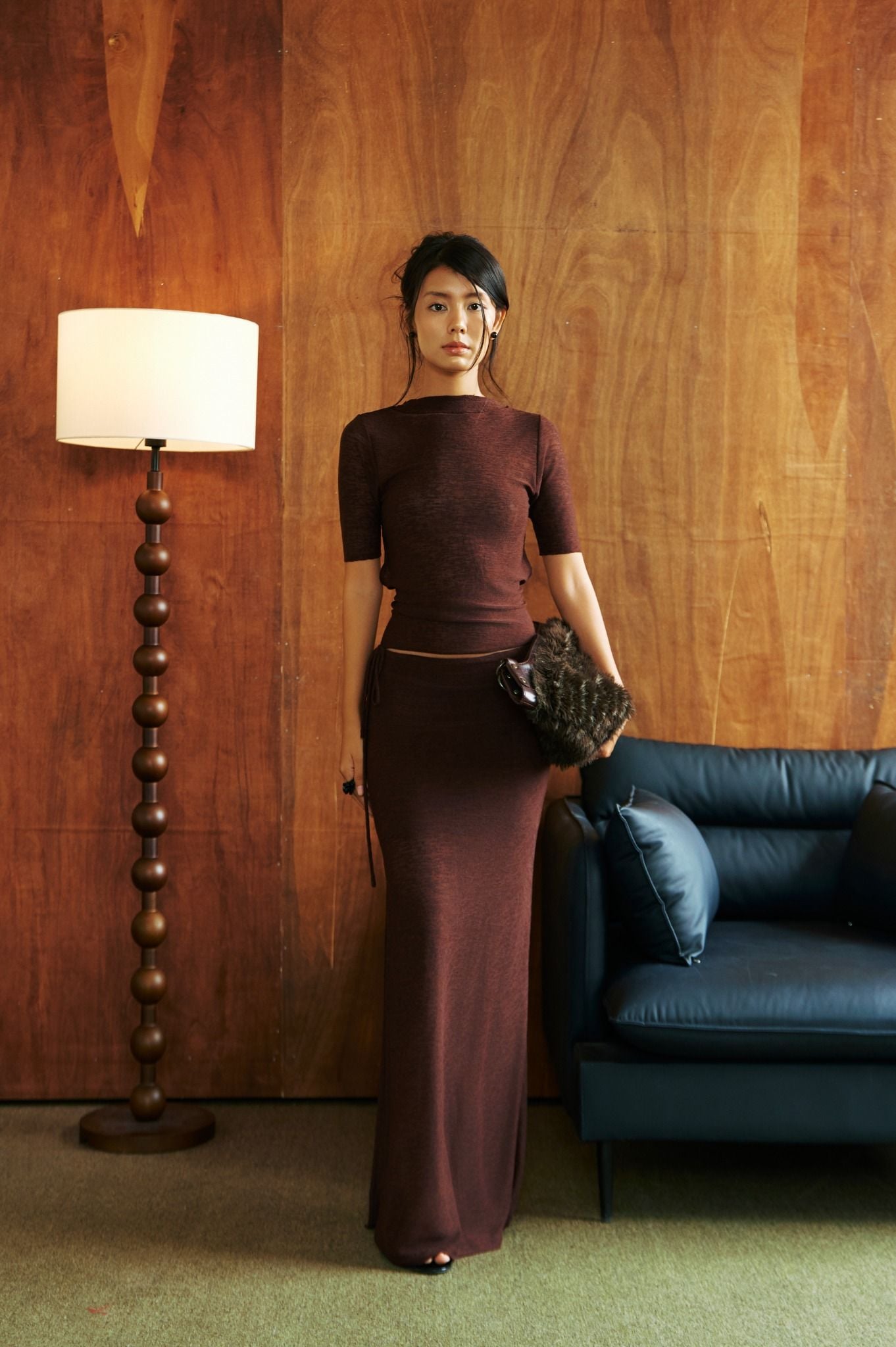 Choco Backless Top | Áo Cổ Cao Hở Lưng