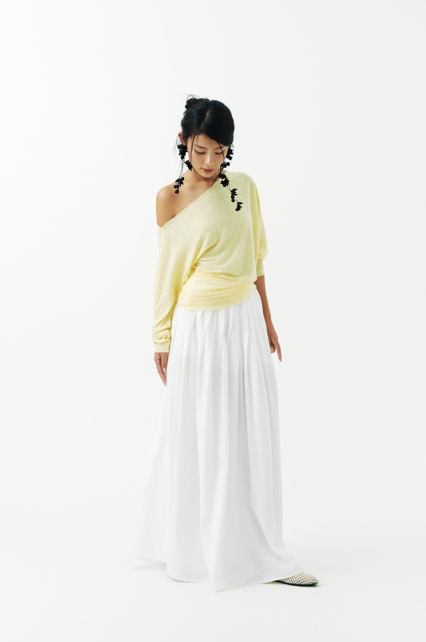 One Shoulder Knit Top | Áo Lệch Vai Tay Dài